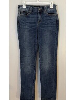 Judy Blue Wmns 5/ 27” Straight Leg Jeans Med Wash Stretch Denim Classic GUC